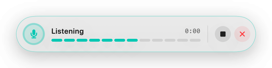 The Voice Bar while recording